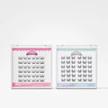 Two packs of false eyelashes on clear plastic trays, labeled 'Shiny Kittens' and 'Char', shown side by side against a light gray background.