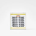 A package of 20 pairs of black false eyelashes in a clear plastic case with a yellow and white insert card. The brand 'LuxeKary' is visible on the packaging.