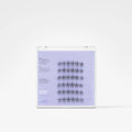 A square clear plastic CD case with a lavender cover featuring black waveform graphics and text, photographed on a clean white background.