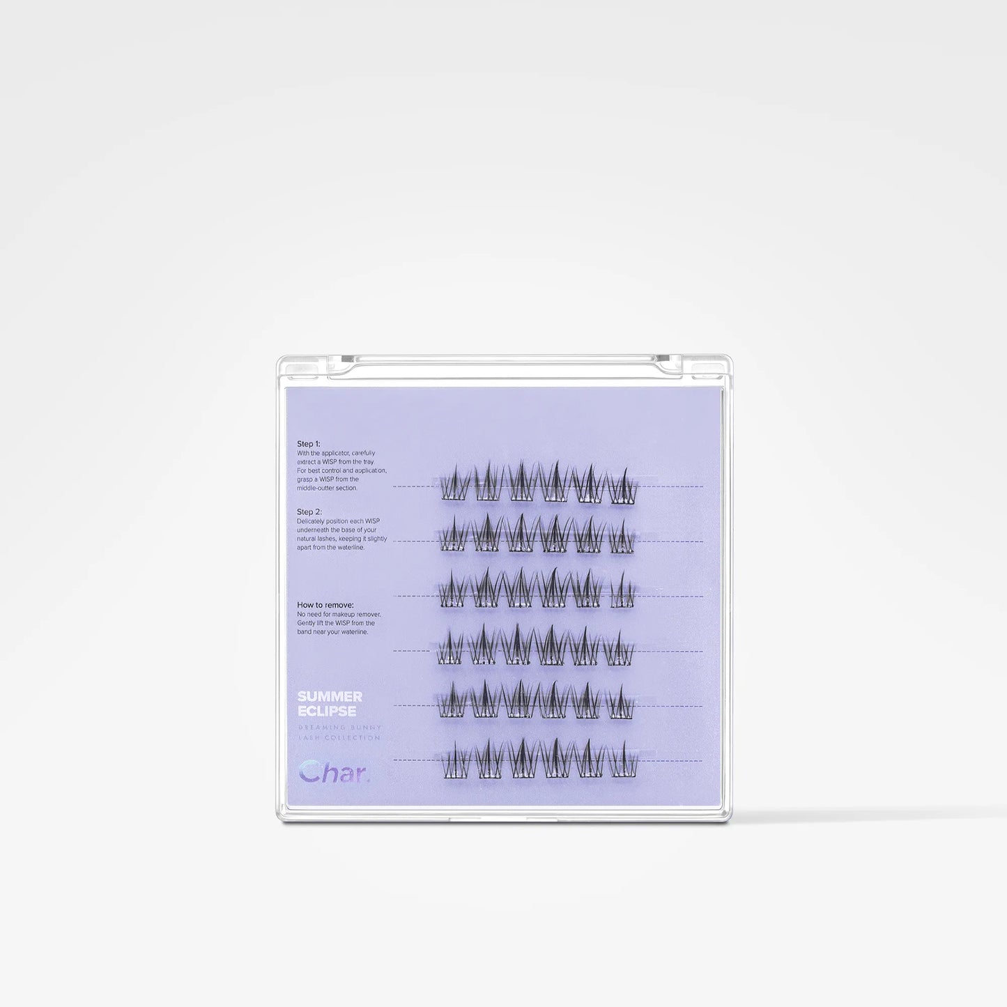 A square clear plastic CD case with a lavender cover featuring black waveform graphics and text, photographed on a clean white background.