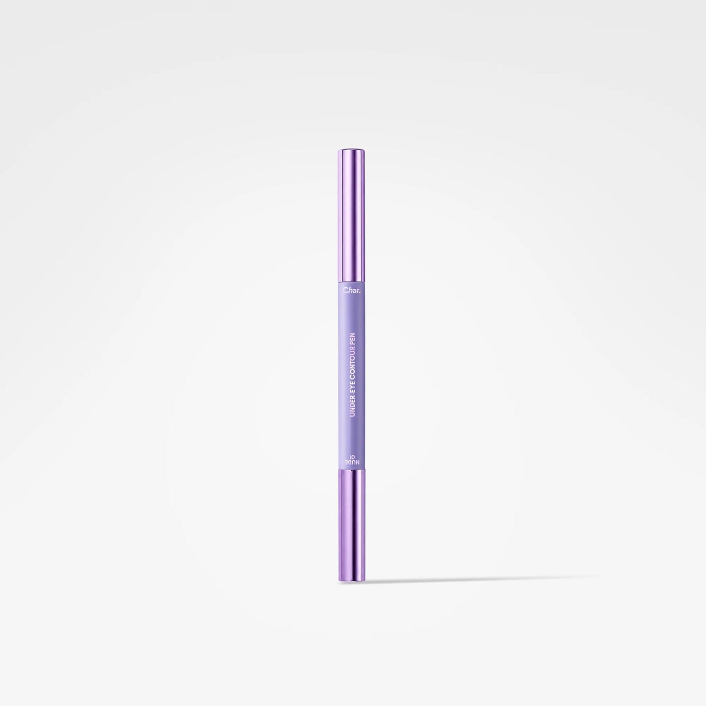 A single lip liner pencil in a metallic lavender purple color, standing vertically against a clean white background.