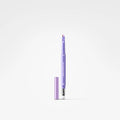 A lavender purple dual-ended cosmetic pen with its cap removed and standing beside it, set against a clean white background.